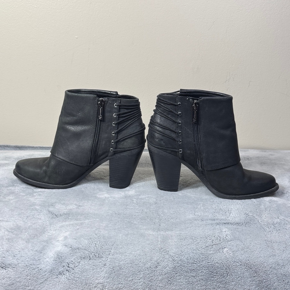 Jessica Simpson JS-Calvery Black Leather Ankle Bootie - Size 7 - VGUC - Picture 2 of 15